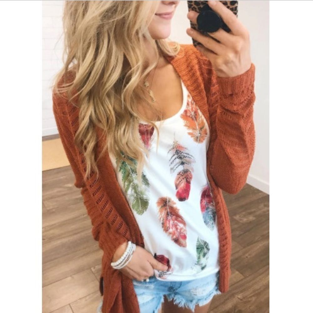 Multicolor Aztec Feather Tank Top - Picture 4 of 7